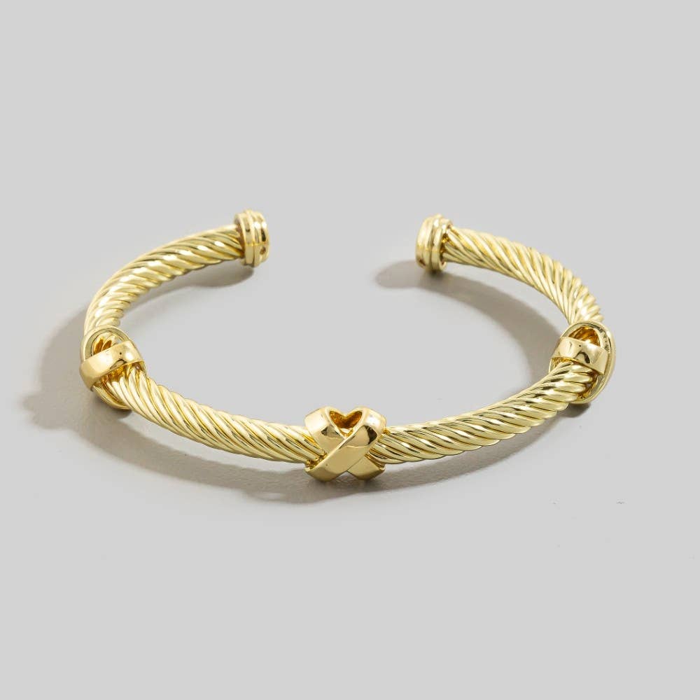 Gold Dipped 5Mm Cable Cuff Bracelet