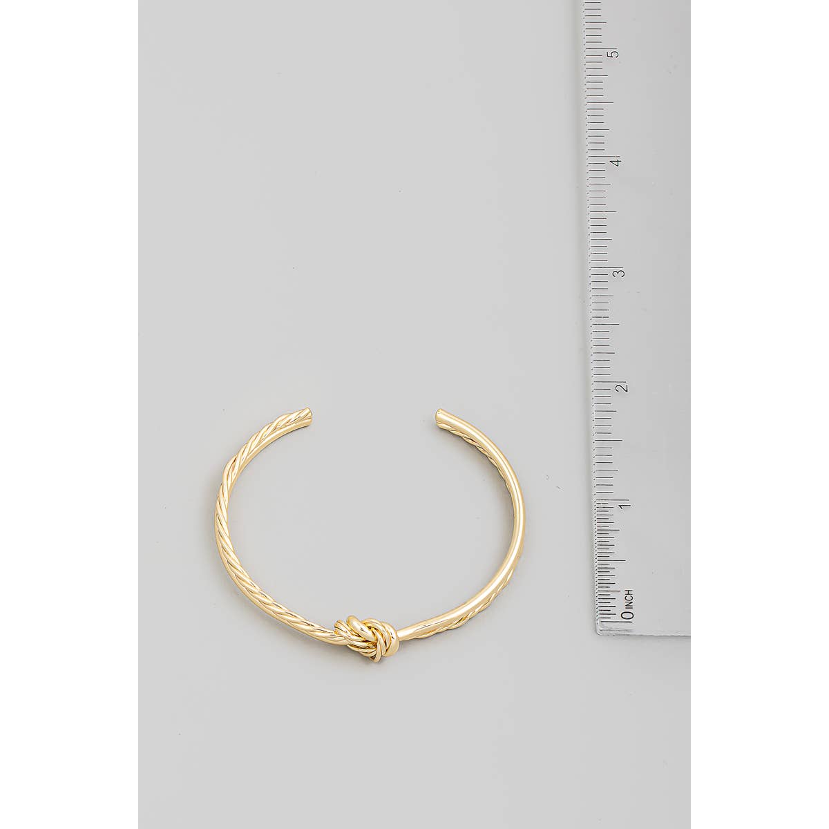 Wire Smooth Rope Knot Open Cuff Bracelet Gold