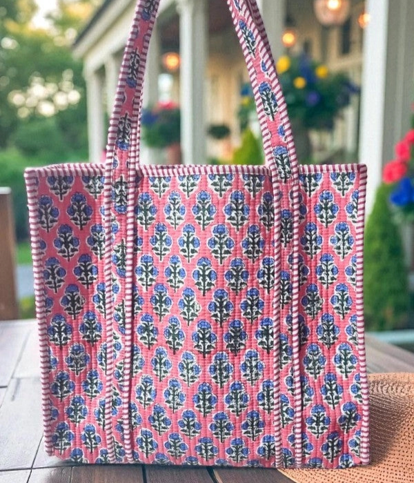 Annabelle Pink Floral Tote Bag - Small