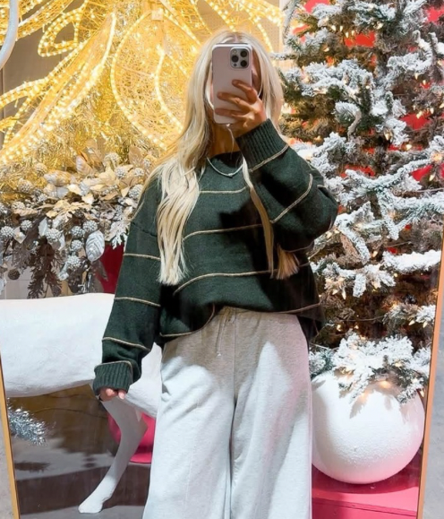 Striped Drop Shoulder Sweater