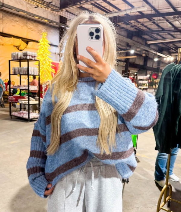 The Marlowe Fuzzy Striped Sweater