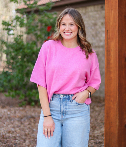 The Everyday Sweater Tee - Pink