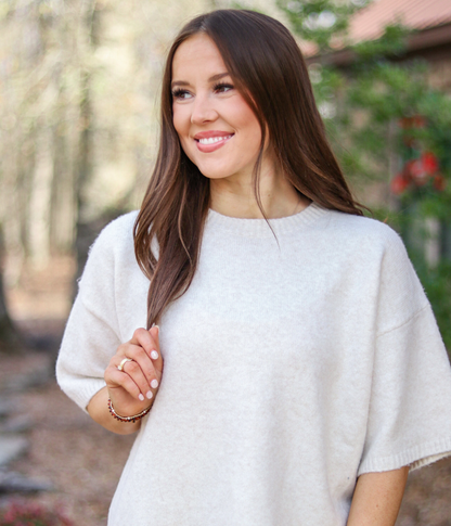 The Everyday Sweater Tee - Cream