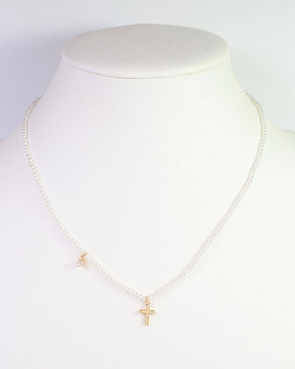 The Faith Cross Pearl Necklace
