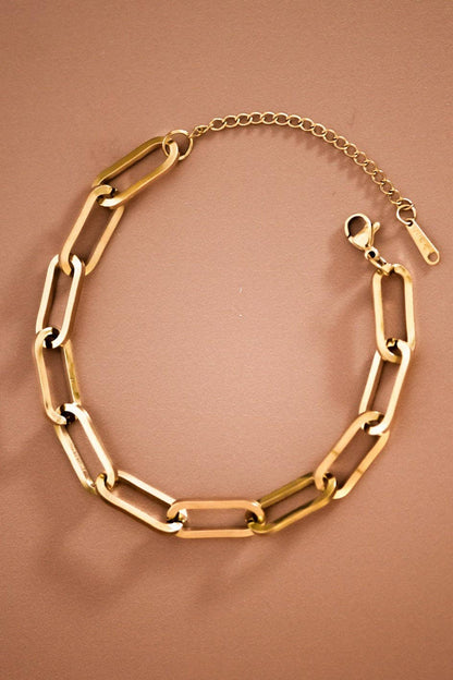 18K Gold Plated Waterproof Stainless Steel Chain Bracelet