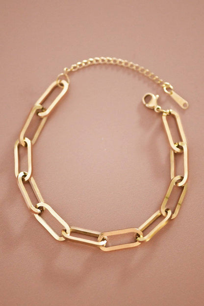 18K Gold Plated Waterproof Stainless Steel Chain Bracelet