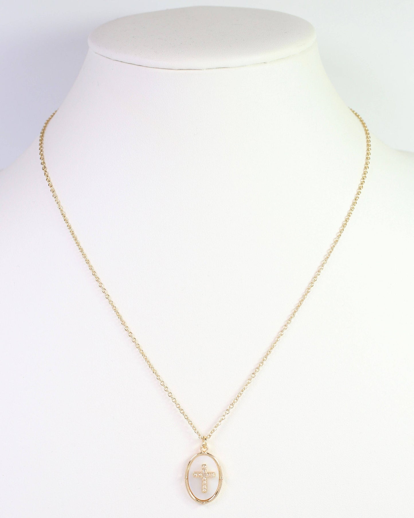 Claremont Mother of Pearl Cross Necklace