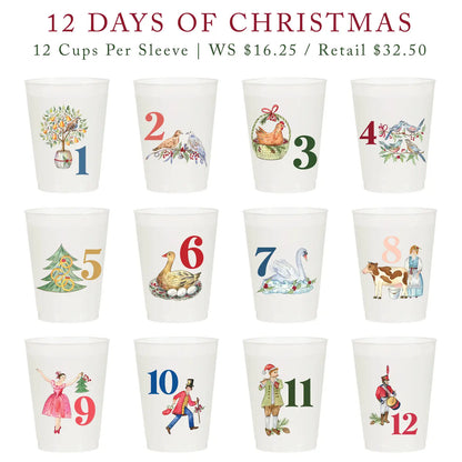 12 Days of Christmas Frosted Cups - 12 Cups