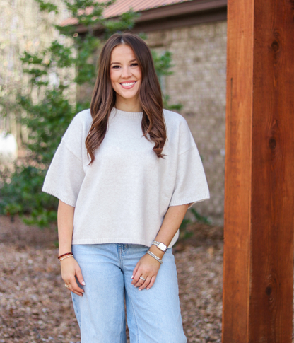 The Everyday Sweater Tee - Cream