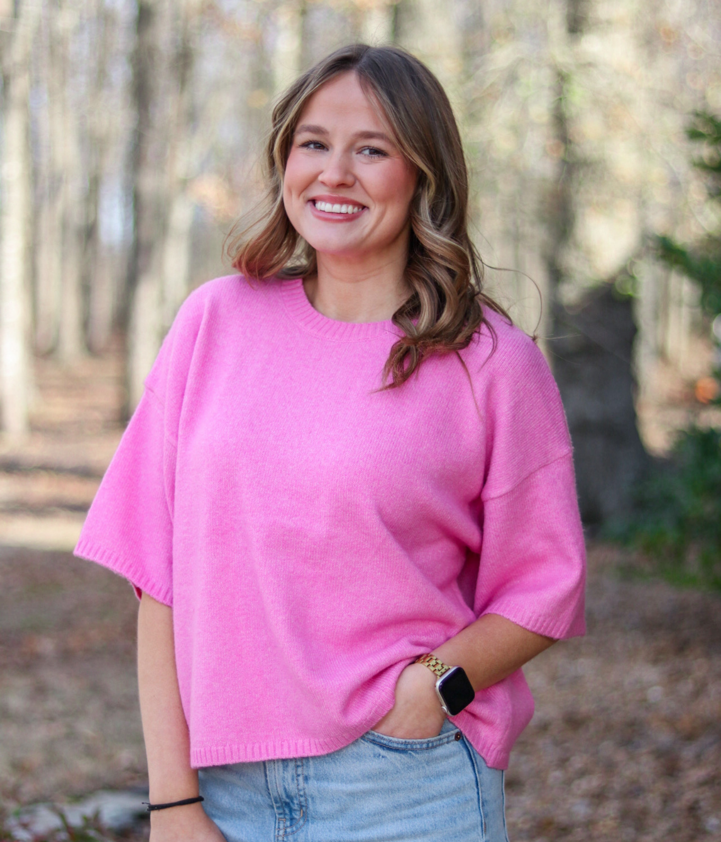 The Everyday Sweater Tee - Pink