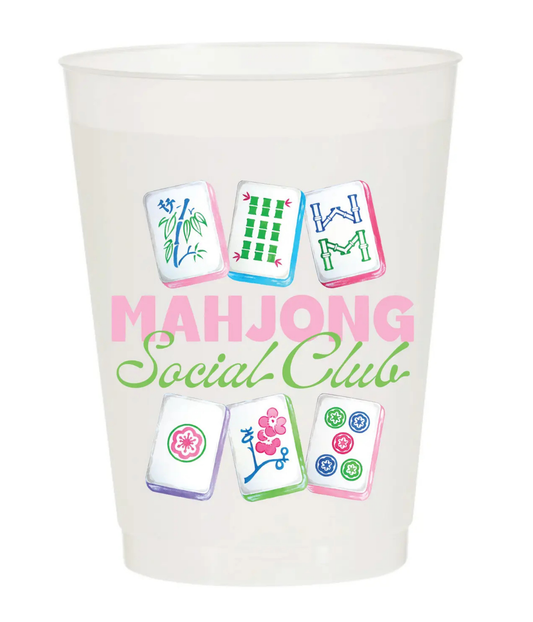 Mahjong Social Club Frosted Cups - 6 Cups