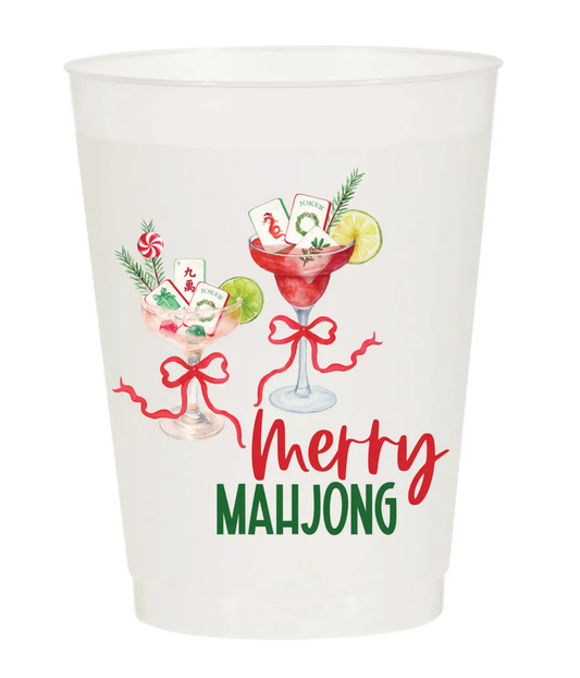 Merry Mahjong Cocktails Frosted Cups - 10 Cups