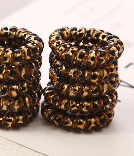 Spiral Leopard Hair Tie - 1pc