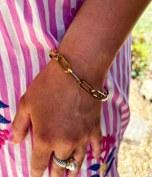 18K Gold Plated Waterproof Stainless Steel Chain Bracelet