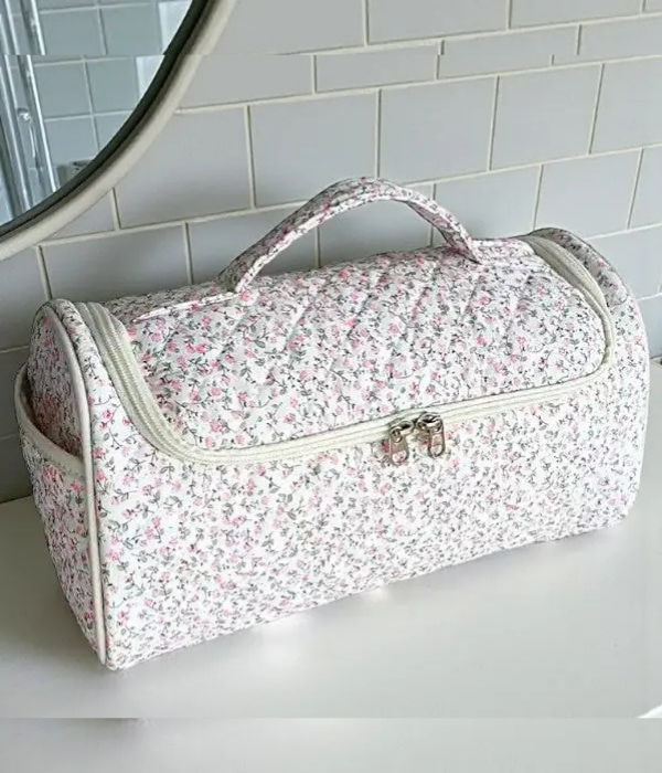 Penelope Pink Floral Cosmetic Case