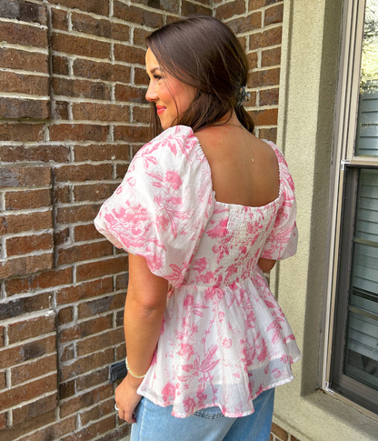 Bella Pink Floral Top