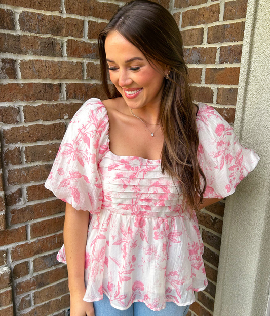 Bella Pink Floral Top