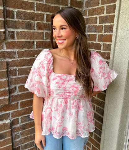 Bella Pink Floral Top