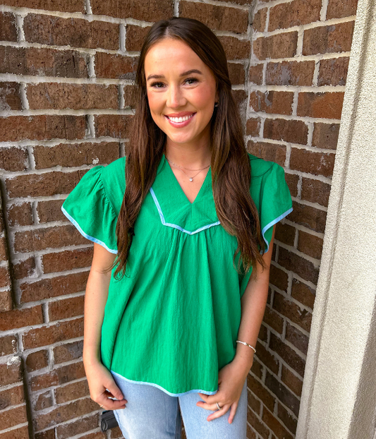 Sutton Contrast Trim Top