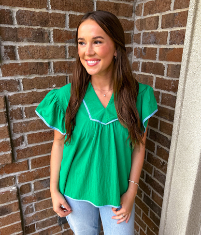 Sutton Contrast Trim Top