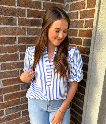 Sylvie Blue Striped Top