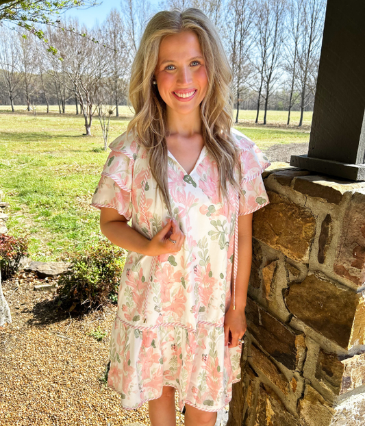 The Lila Pink Floral Dress