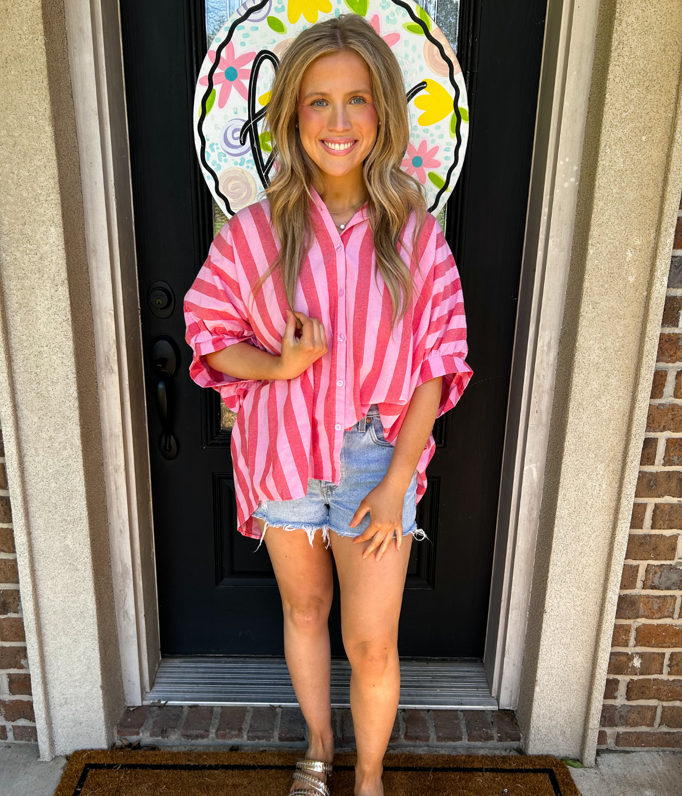 Pretty In Pink Striped Top