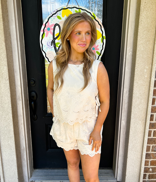 Lillian Eyelet Embroidered Top