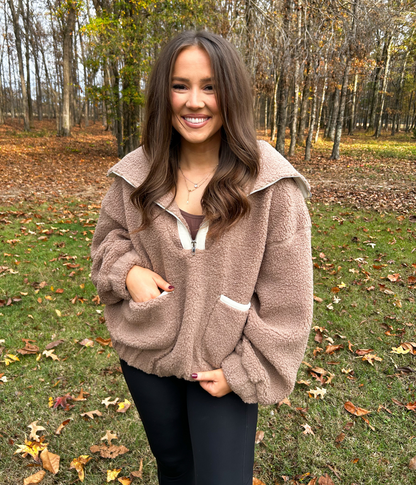 Espresso Sherpa Pullover