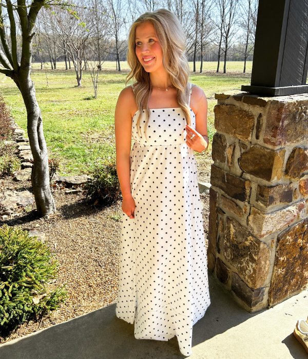 Polka Dot Strap Maxi Dress