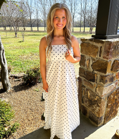 Polka Dot Strap Maxi Dress