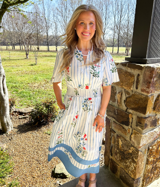 Ellington Stripe Floral Dress