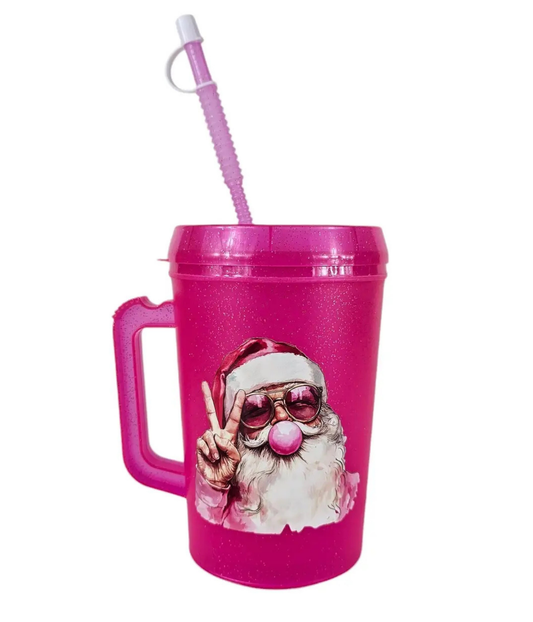 Santa Pink Bubble 34oz Mug