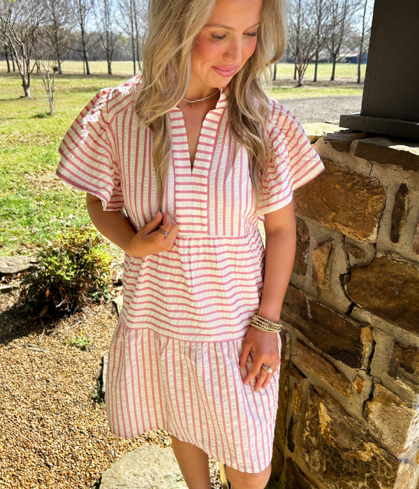 Rosie Pink Stripe Dress