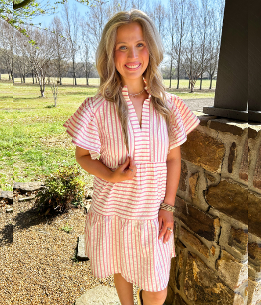 Rosie Pink Stripe Dress