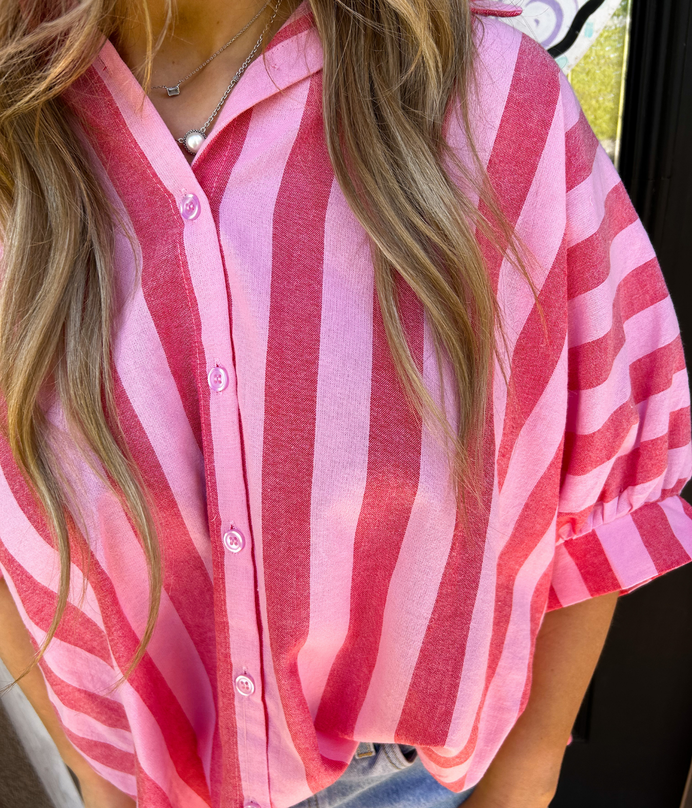 Pretty In Pink Striped Top