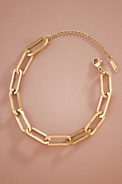 18K Gold Plated Waterproof Stainless Steel Chain Bracelet